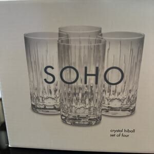 Reed & Barton Crystal SOHO Beverage / Highball Glasses - Set of Four New In Box